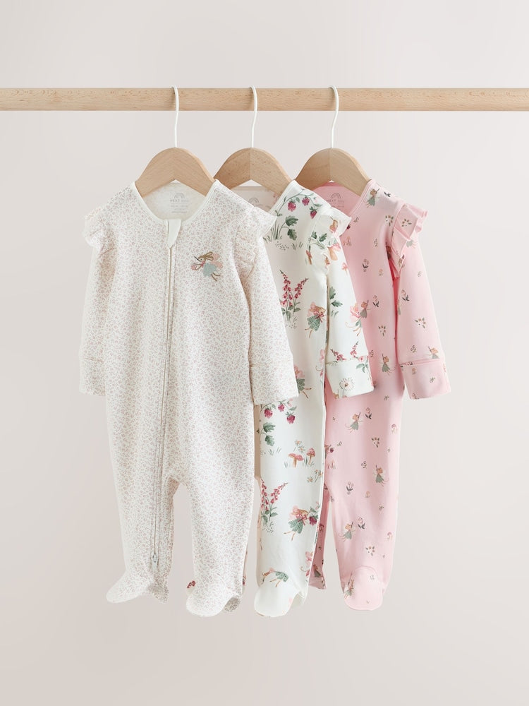 Pink Baby Sleepsuits 3 Pack
