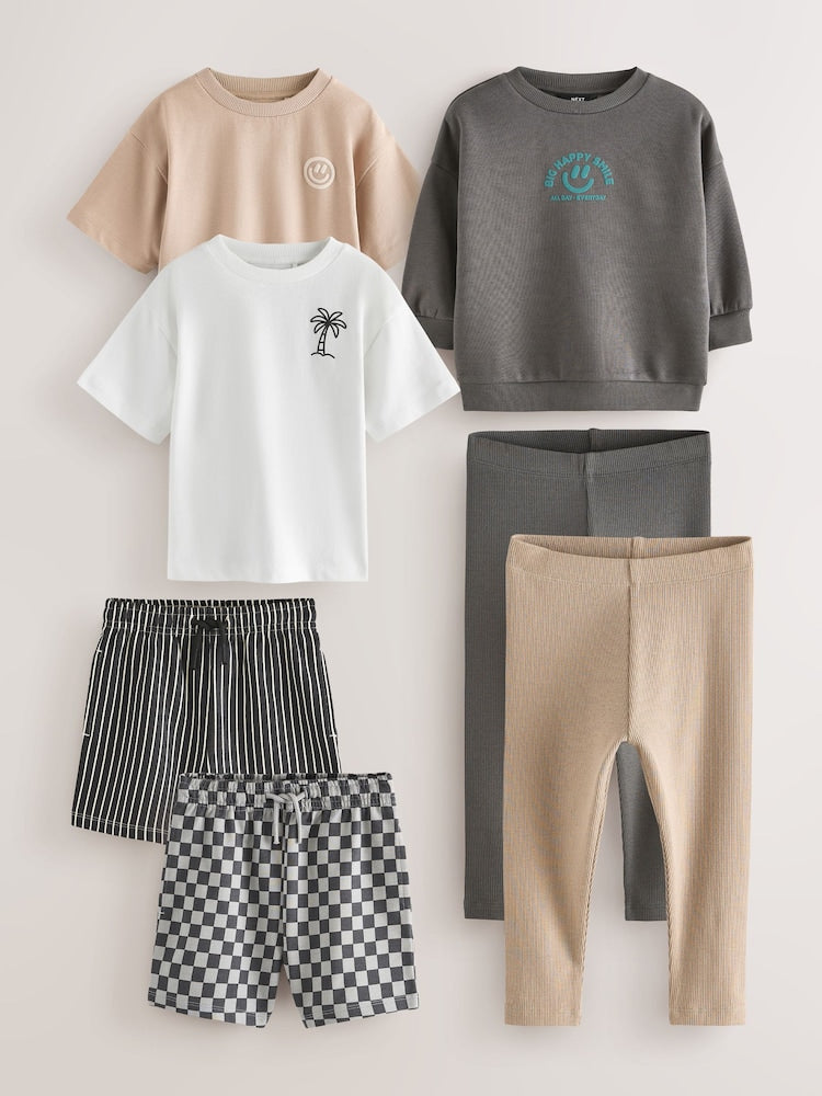 Multi Capsule Wardrobe Top & Shorts Set 7 Piece (3mths-7yrs)