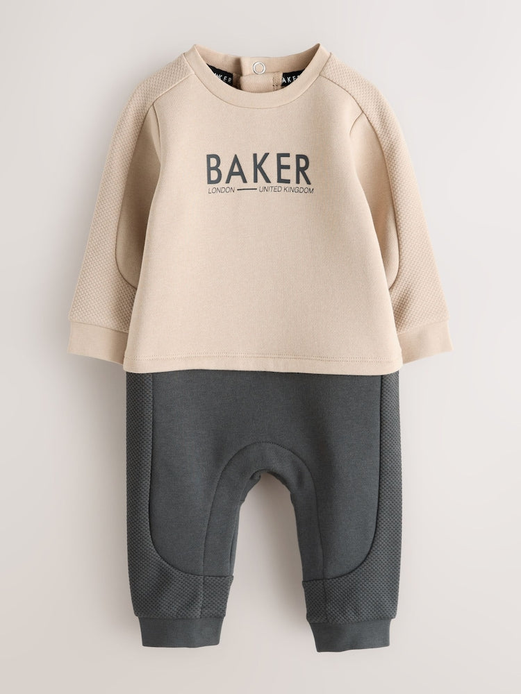 Baker by Ted Baker Stone/Charcoal Textured Romper