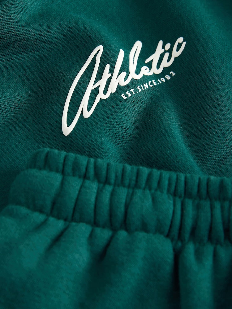 Dark Green Back Print Hoodie and Joggers Set (3mths-7yrs)