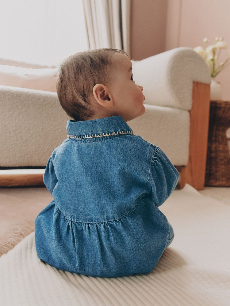 Denim Blue Baby Romper (0mths-2yrs)