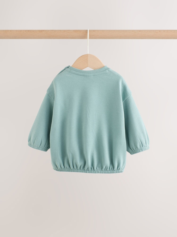 Sage Green Baby Sweat Top And Legging Set (0mths-2yrs)