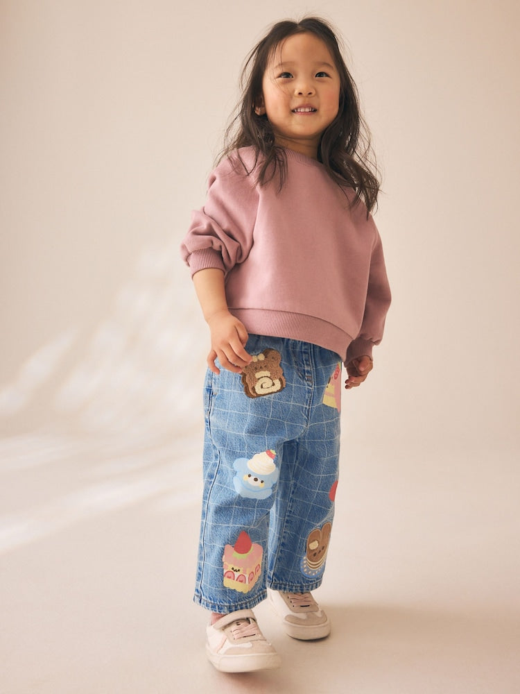 Dog Cake Print Wide Leg Jeans (3mths-7yrs)