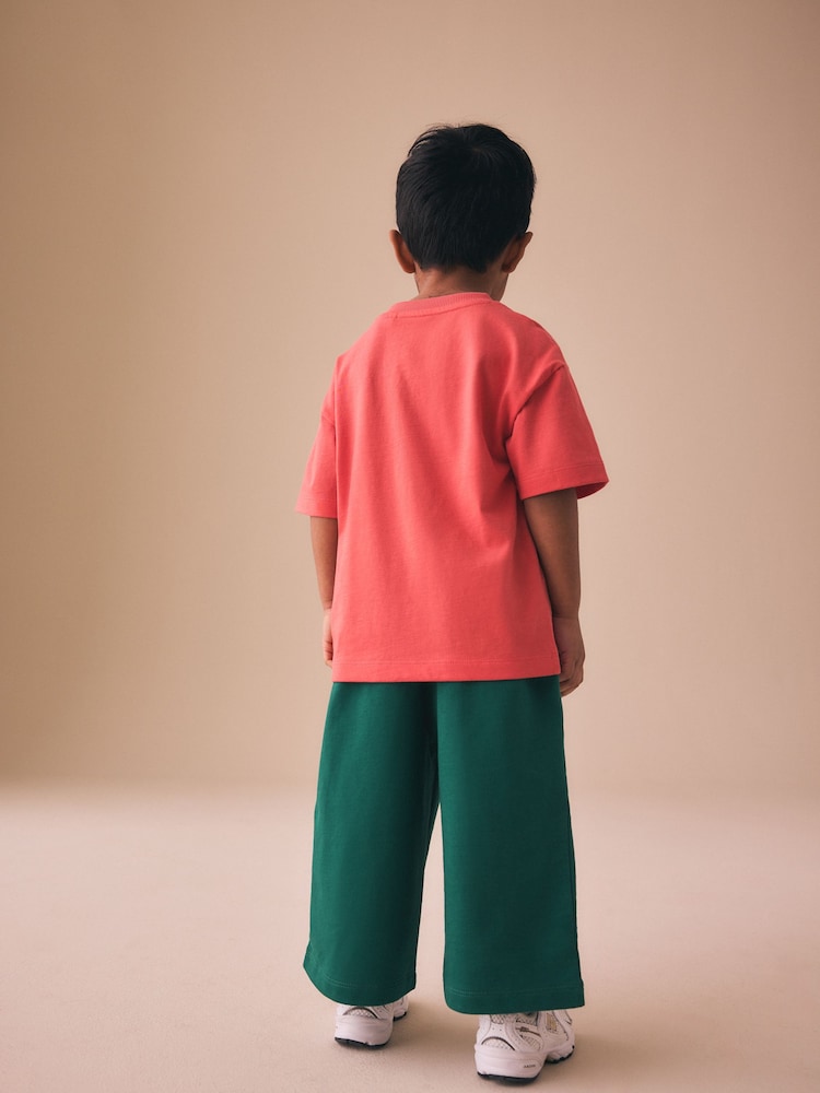Green Wide Leg Side Stripe Joggers (3mths-7yrs) - Size 3-6 Months (62-68cm)