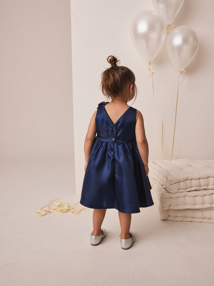 Metalic Blue 3D Corsage Occasion