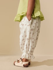 Cream/Pink Floral Ditsy Bloomer Pullon Trousers (3mths-7yrs)