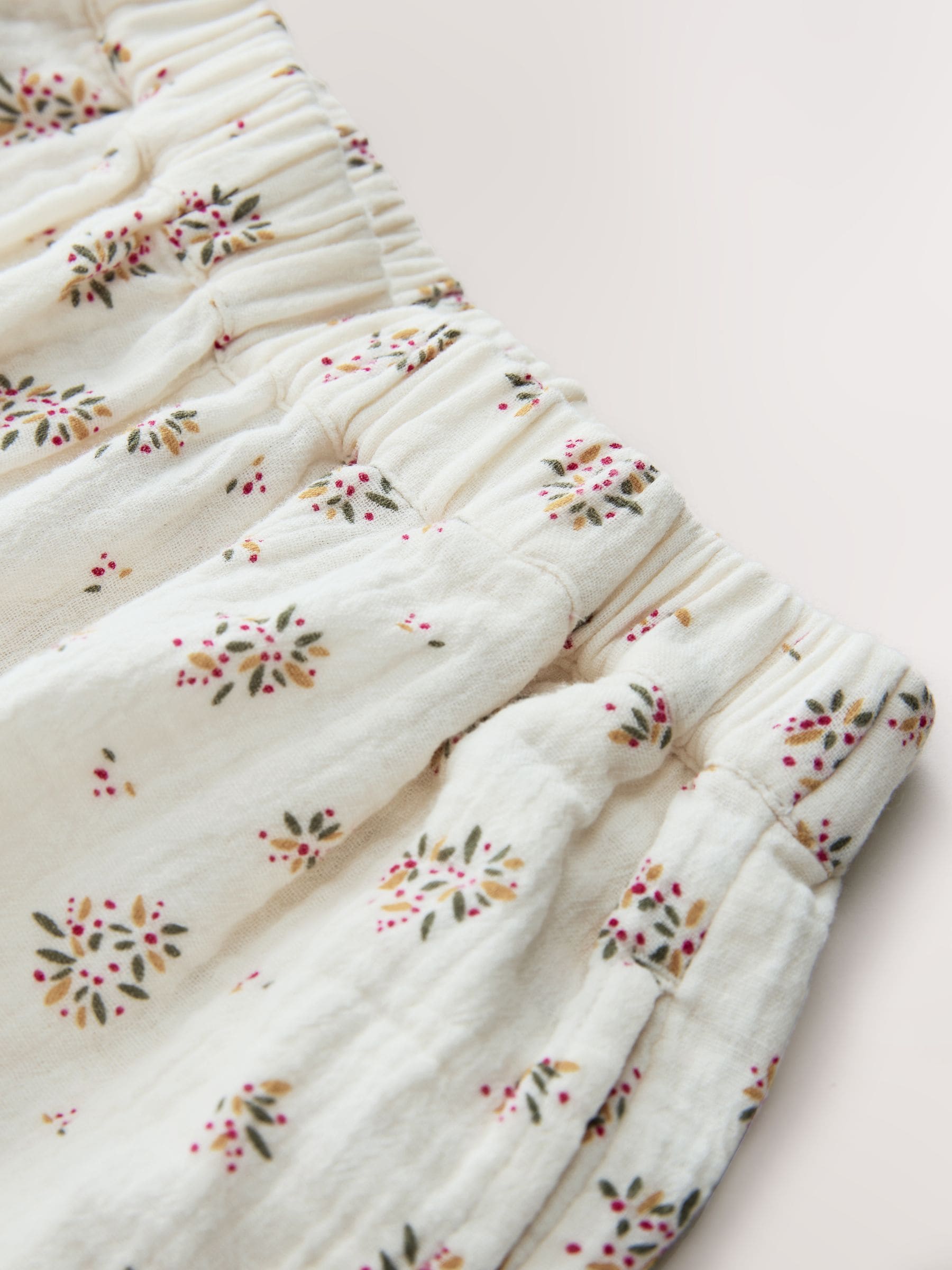 Cream/Pink Floral Ditsy Bloomer Pullon Trousers (3mths-7yrs) - Size 3-6 Months (62-68cm)