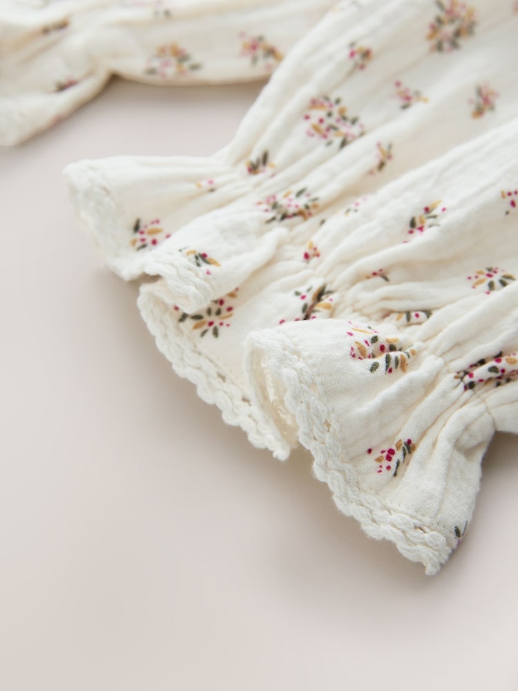 Cream/Pink Floral Ditsy Bloomer Pullon Trousers (3mths-7yrs)