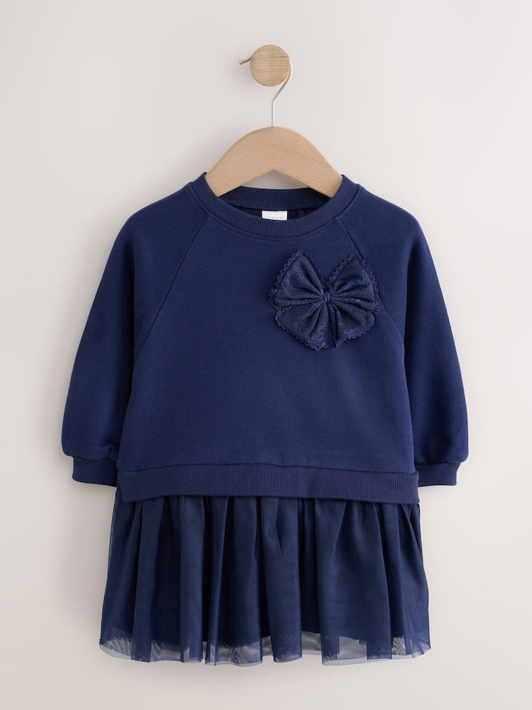 Navy Bow Long Sleeve Sweat