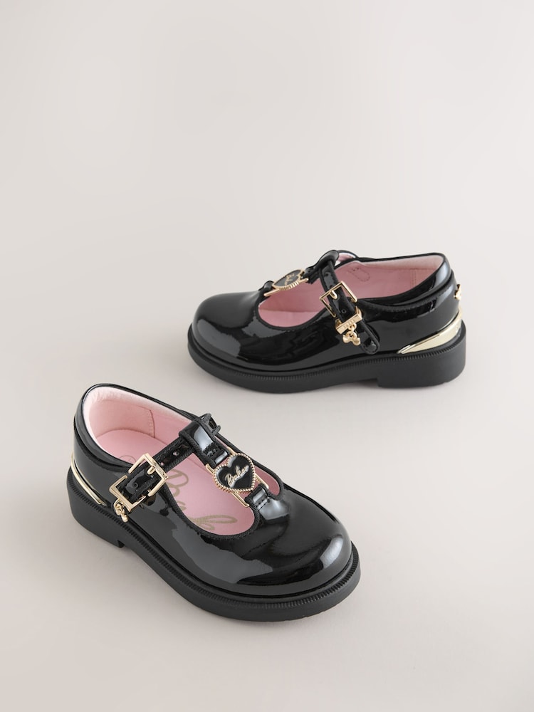 Baker by Ted Baker Back to School Patent T-Bar Chunky Mary Jane Black Shoes