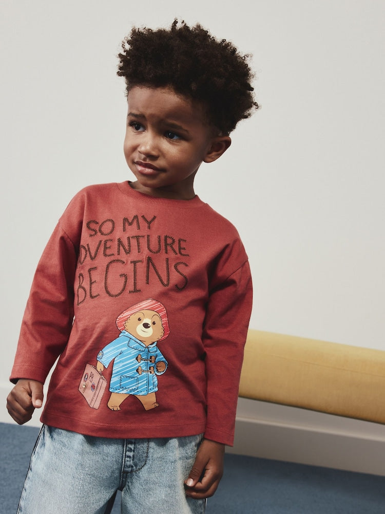 Burnt Orange Long Sleeve Paddington T-Shirt (3mths-8yrs) - Burnt Orange Long Sleeve Paddington / 12-18 Months (80-86cm)