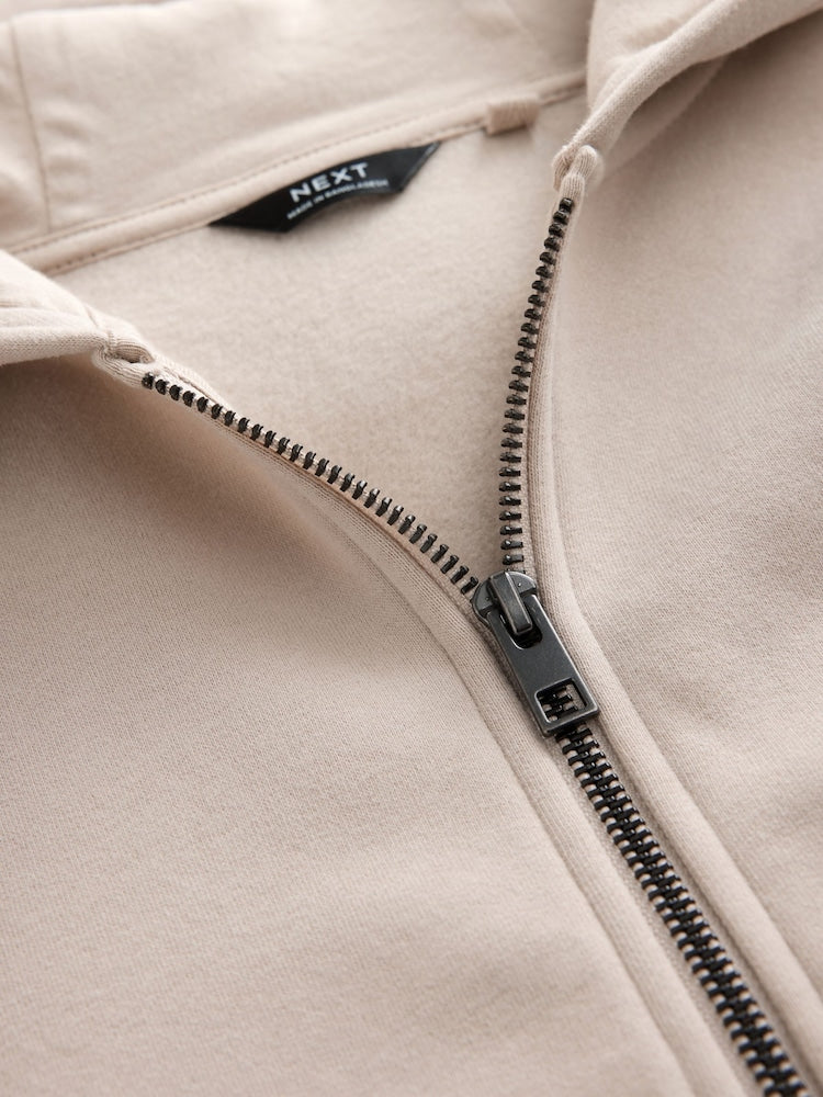 Ecru Regular Fit Zip Through Hoodie (3-16yrs)