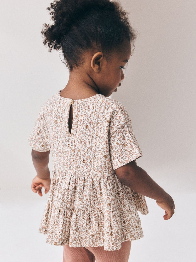Neutral Peplum Top and Leggings Set (3mths-7yrs)