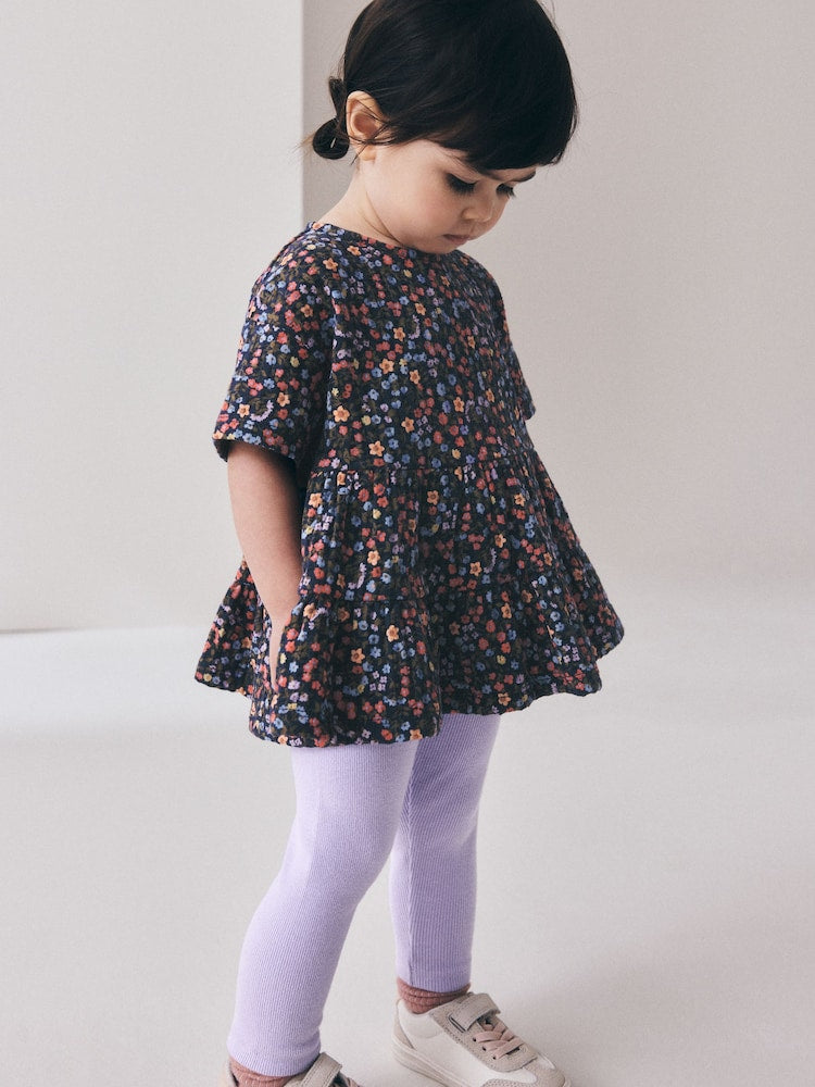 Navy Floral Top and Legging Set (3mths-7yrs) - Navy Floral / 12-18 Months (80-86cm)