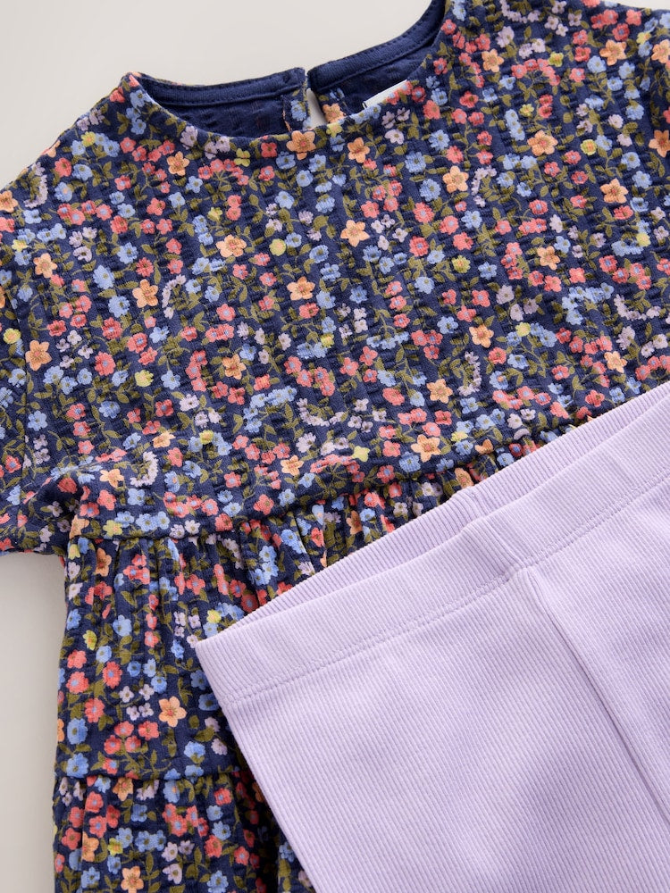 Navy Floral Top and Legging Set (3mths-7yrs)