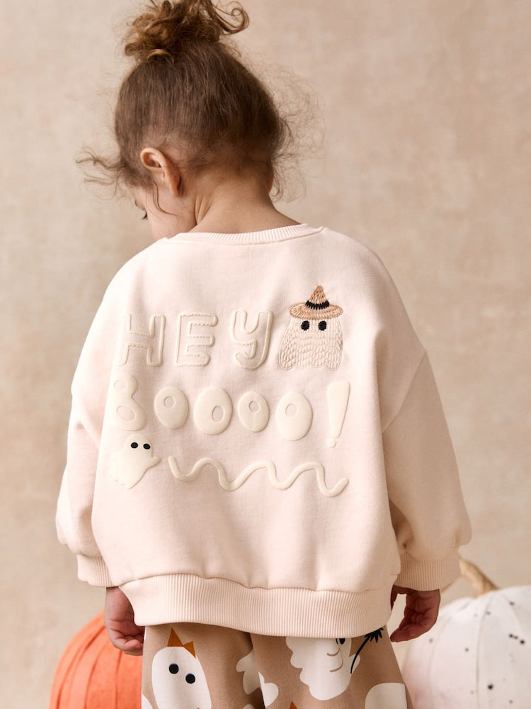 Beige Ghost Sweatshirt and Barrel