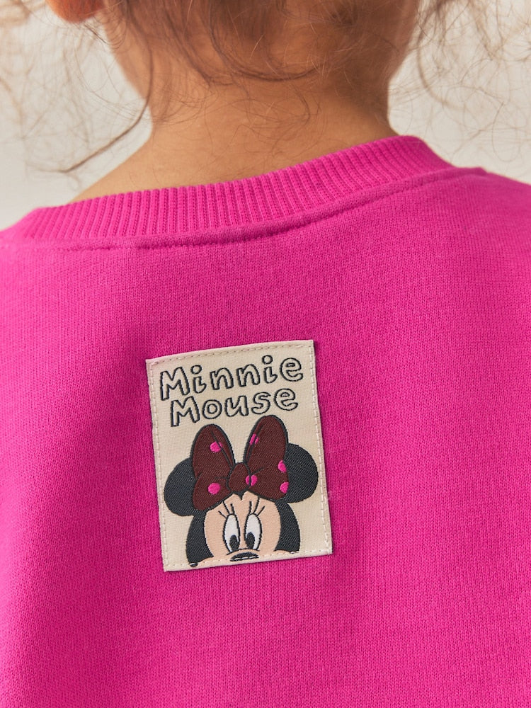Berry Pink Minnie Mouse Spot Sweatshirt and Flare Set (6mths-7yrs)