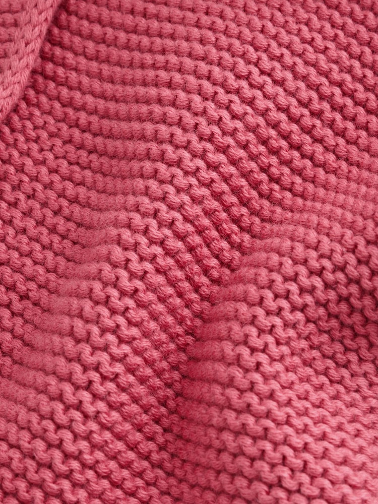 Raspberry Pink Hooded Knitted Baby Cardigan (0mths-2yrs)