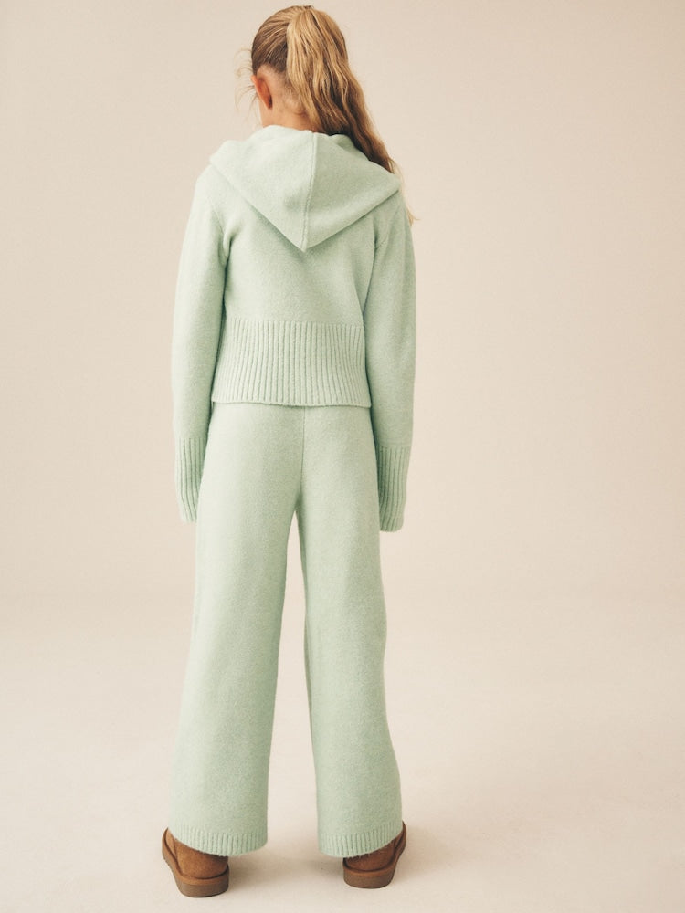 Green Knitted Hoodie & Trousers Set (3-16yrs)