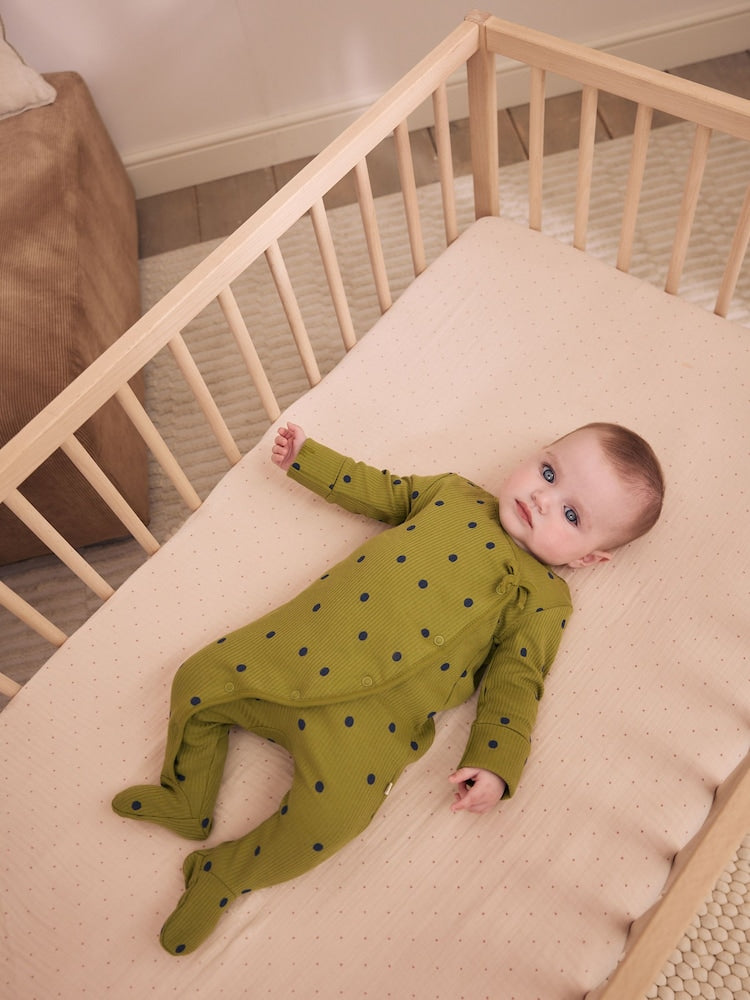 Green Floral Wrap Baby Sleepsuits 4 Pack (0mths-2yrs)