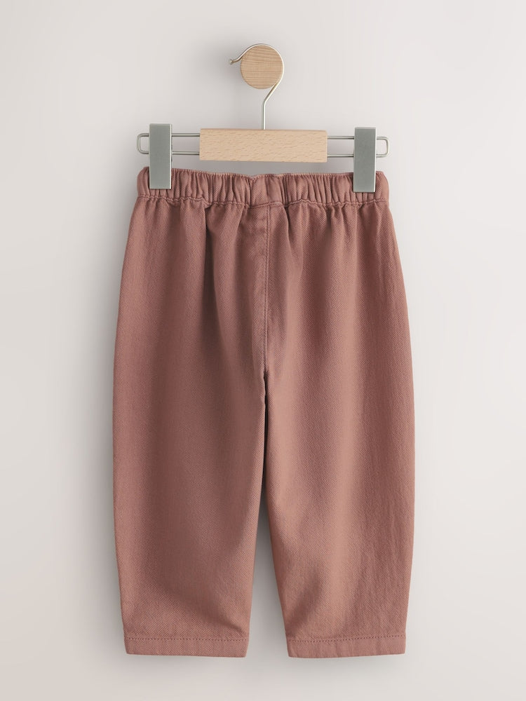 Chocolate Brown Embroidered Pullon Trousers (3mths-7yrs)