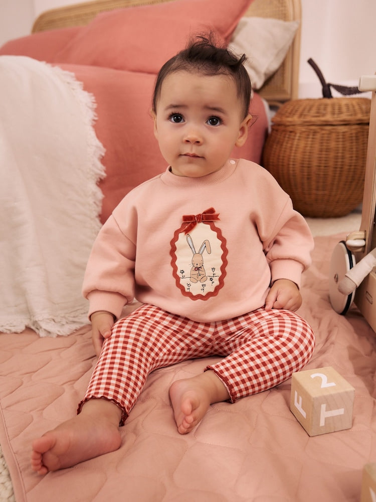 Pink Bunny Sweat Top and Leggings Set (0mths-2yrs) - Pink Bunny / Up to 1 Month (50-56cm)