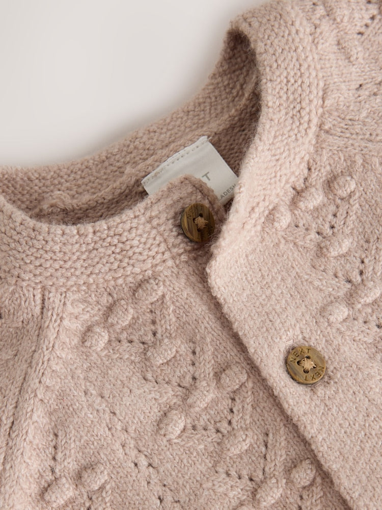 Neutral Stitch Knitted Soft Touch Baby Cardigan