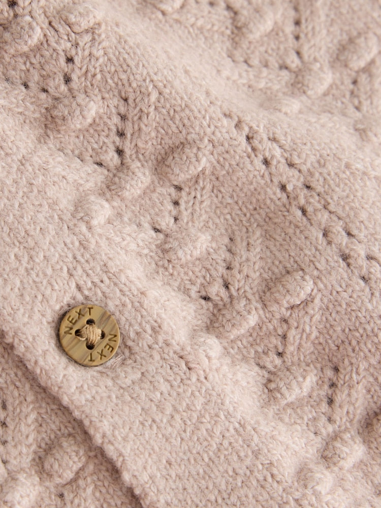 Neutral Stitch Knitted Soft Touch Baby Cardigan
