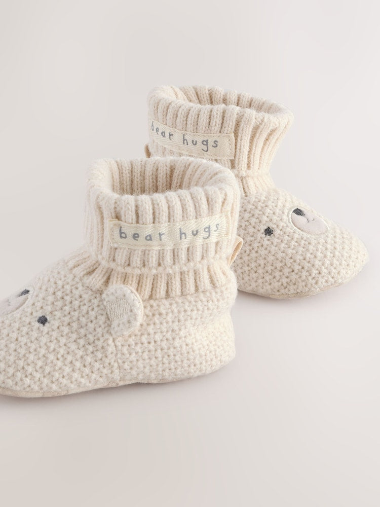 Neutral Bear Baby Sock Top Boot Shoes (0-18mths)