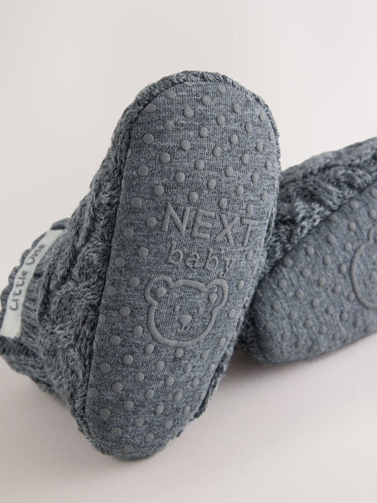 Grey Knitted Sock Top Boot Shoes (0-18mths)