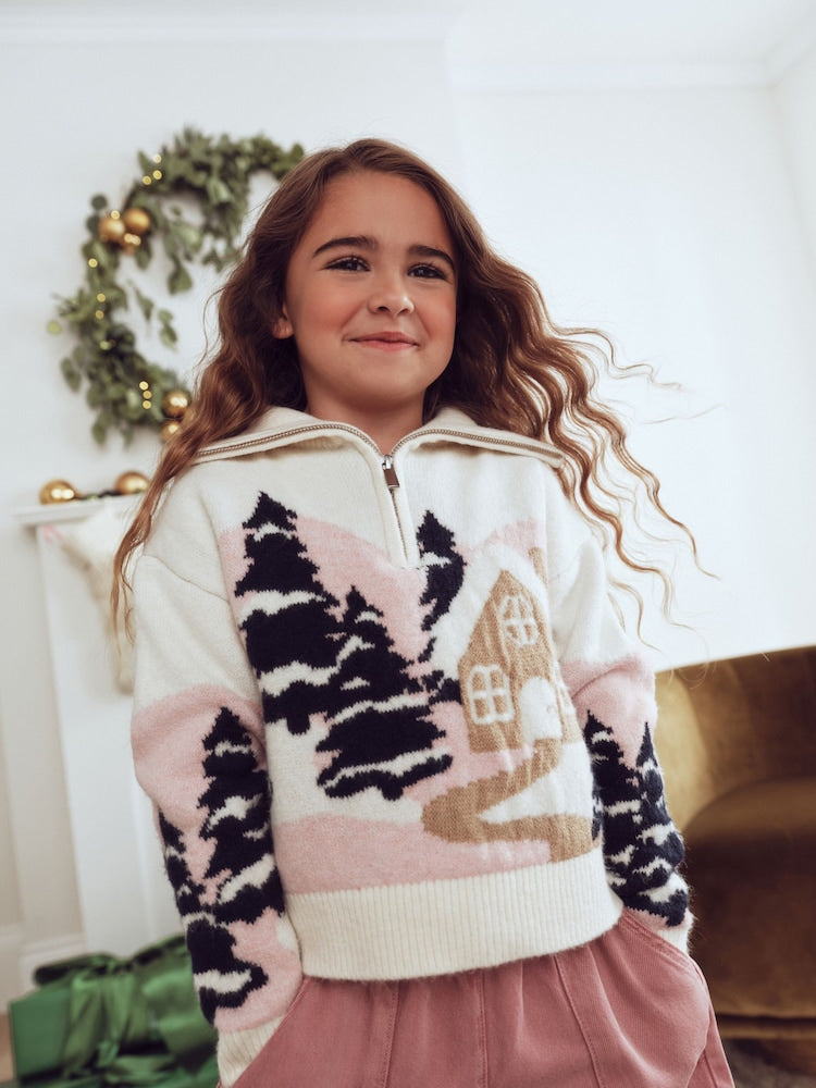 Ecru Gingerbread Christmas Jumper (3-16yrs)