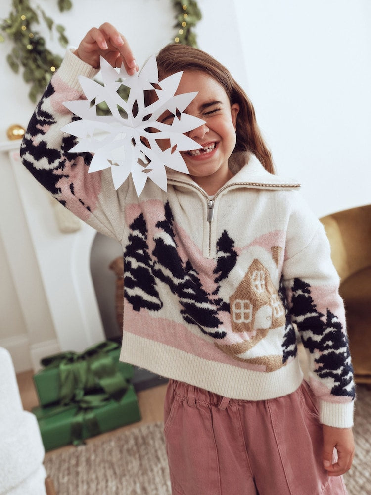 Ecru Gingerbread Christmas Jumper (3-16yrs)
