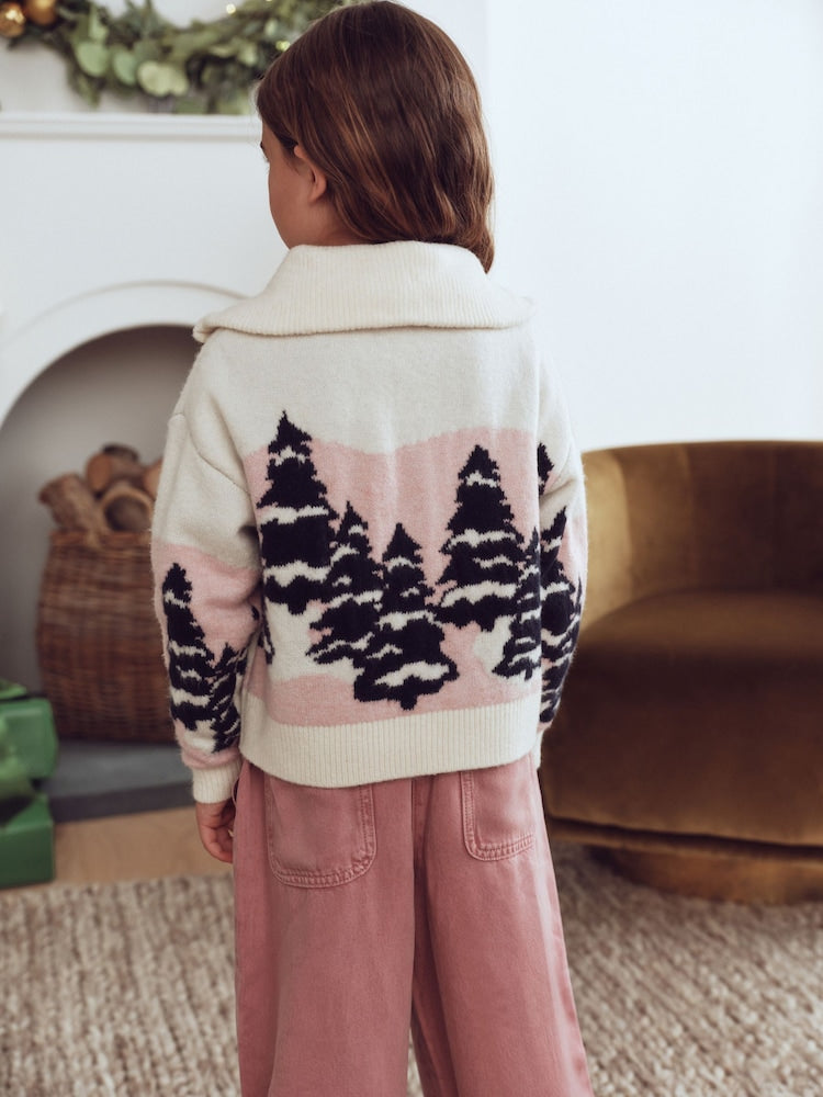 Ecru Gingerbread Christmas Jumper (3-16yrs)