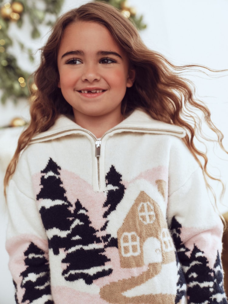 Ecru Gingerbread Christmas Jumper (3-16yrs)