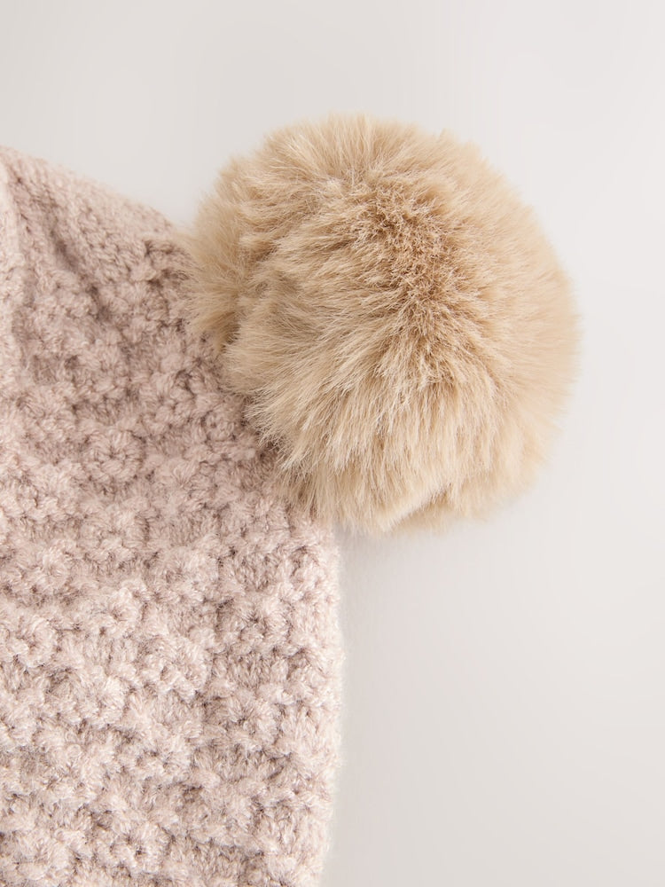 Brown Pointelle Knitted