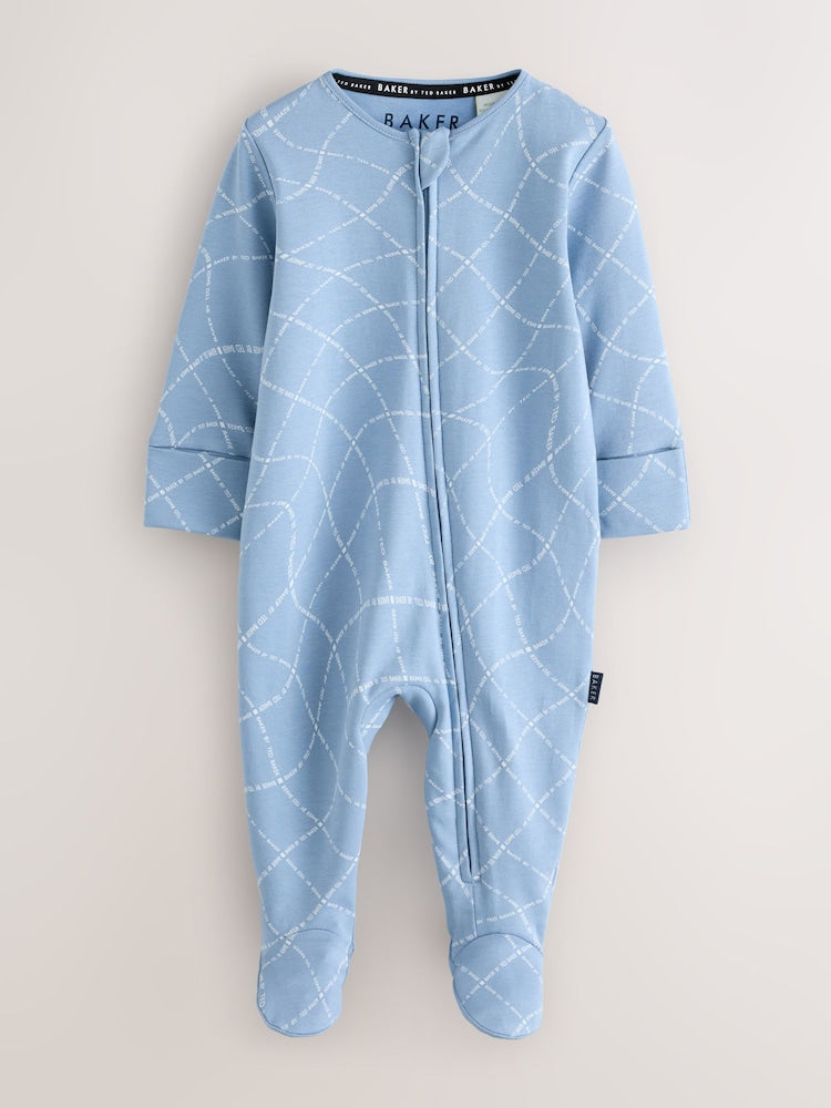 Baker by Ted Baker Blue Baker by Ted Baker 3 Pack Sleepsuits