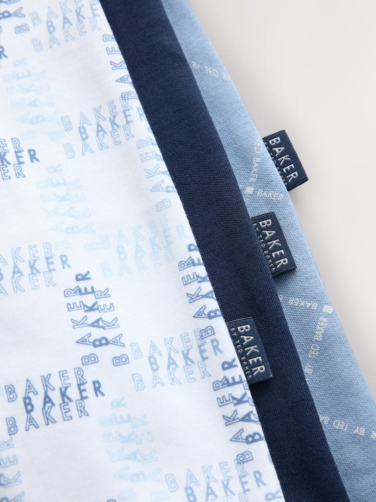 Baker by Ted Baker Blue Baker by Ted Baker 3 Pack Sleepsuits