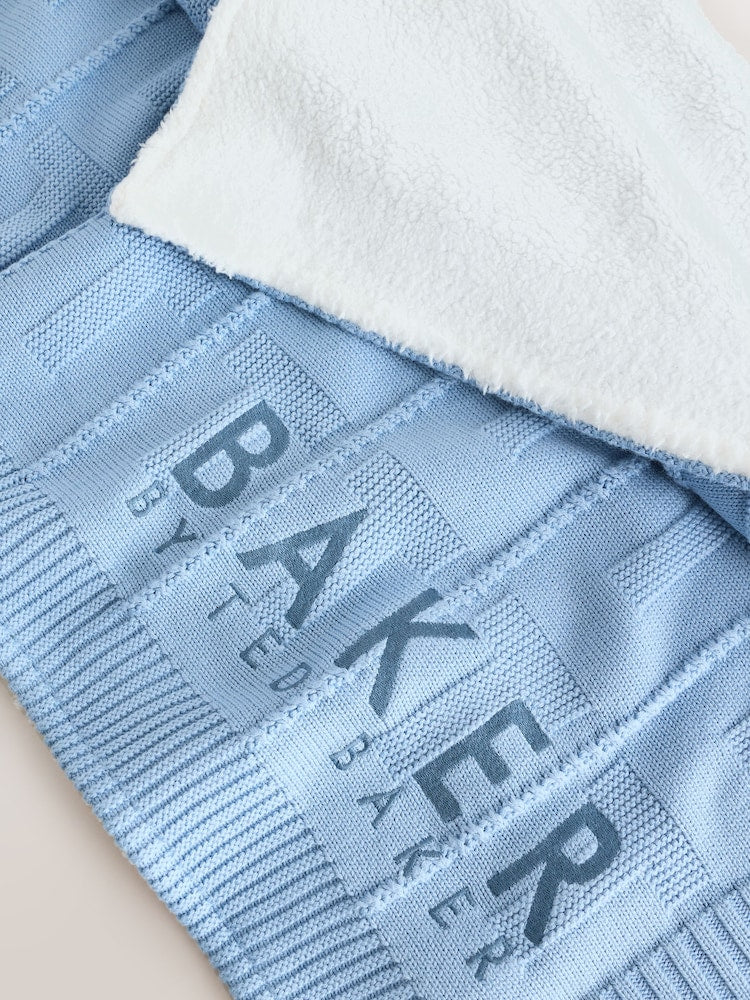 Baker by Ted Baker Blue Knitted Blanket