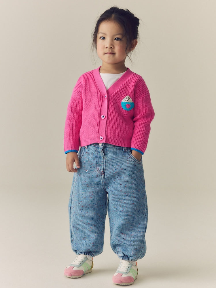 Pink Hot Chocolate V-Neck Cardigan (3mths-7yrs)