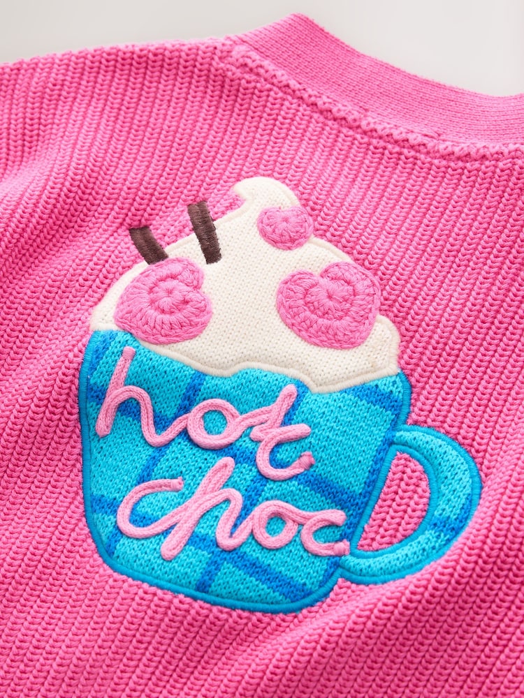 Pink Hot Chocolate V-Neck Cardigan (3mths-7yrs)