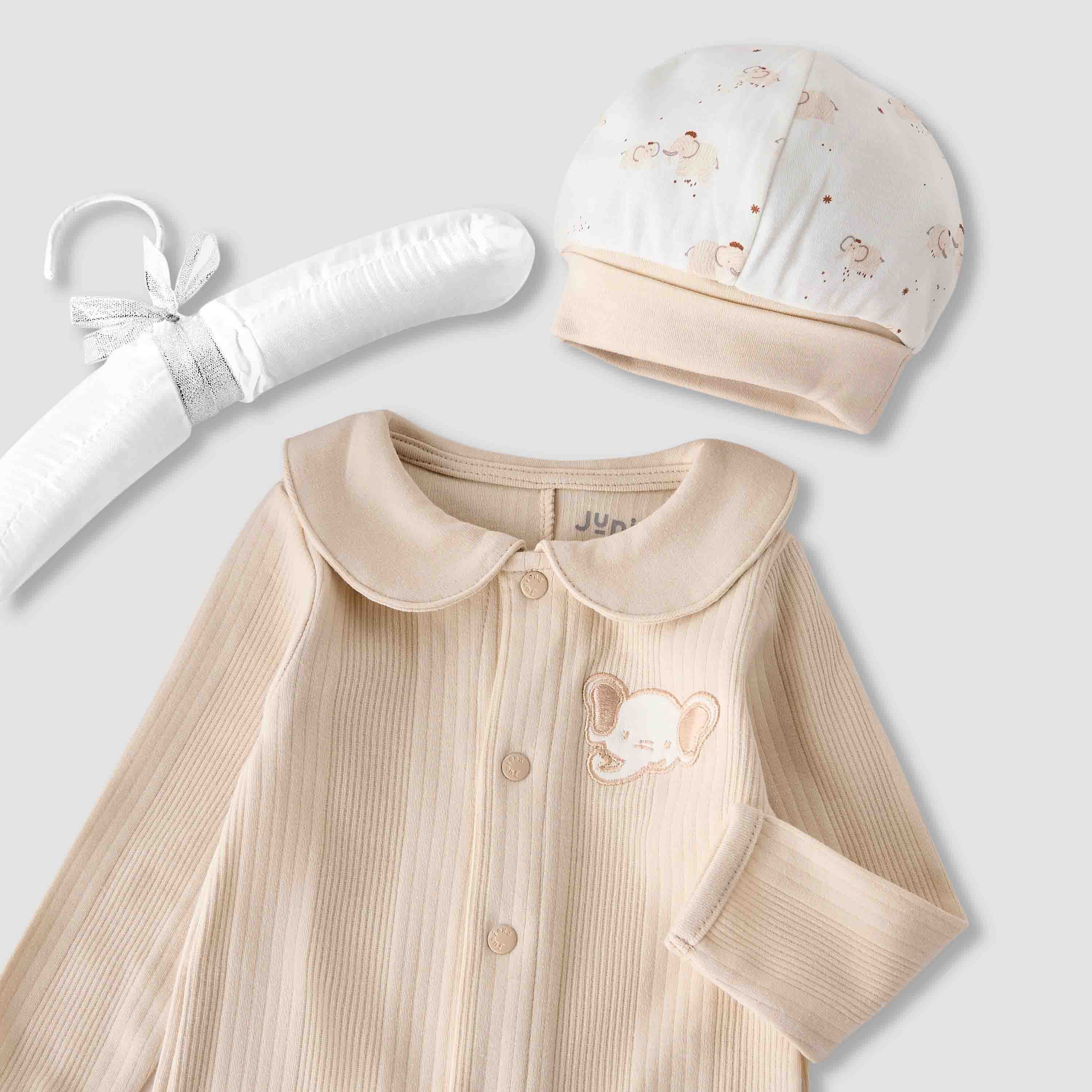 Juniors 5-Piece Girls Gift Set - Cotton - Sleepsuit, Blanket, Beanie Cap - Elephant Print