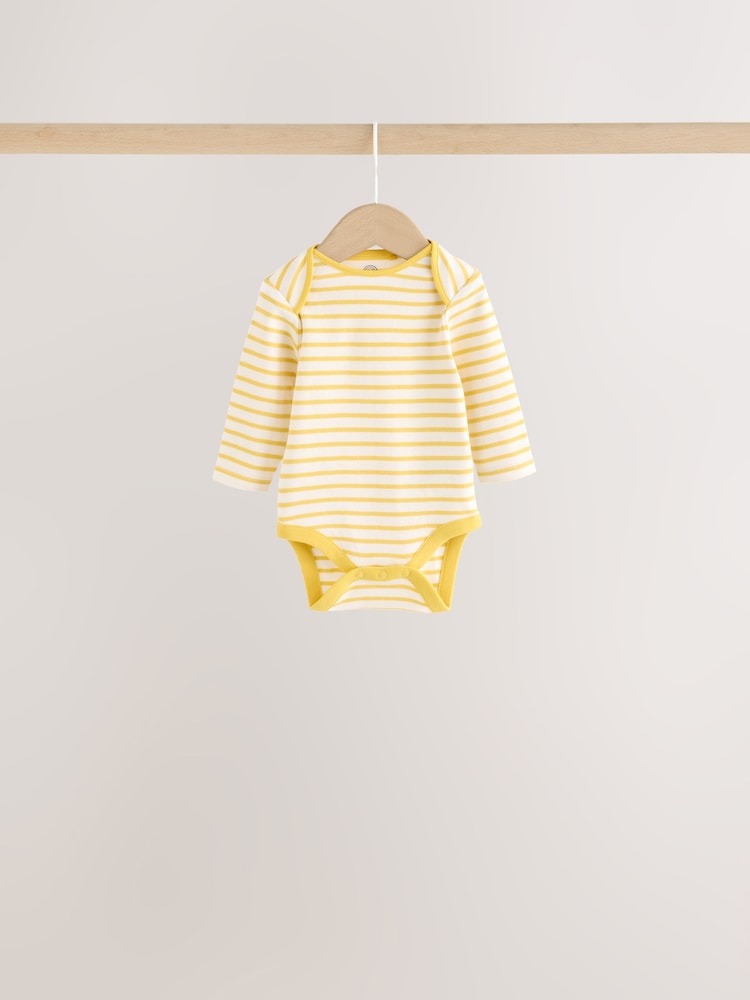 Bright Stripe Long Sleeve Baby Bodysuits 5 Pack