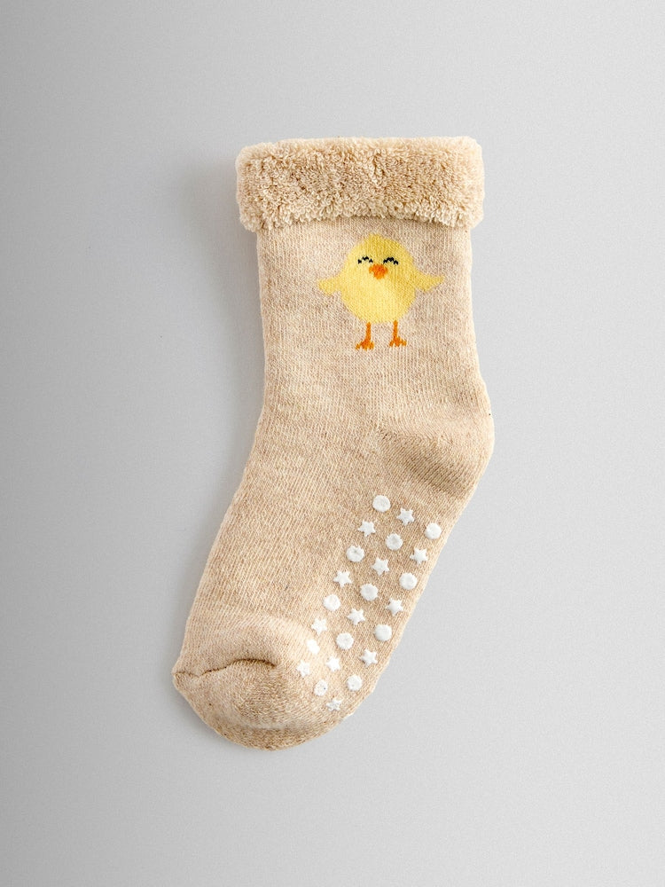 JoJo Maman Bébé Light Brown 3-Pack Baby Chick Sock