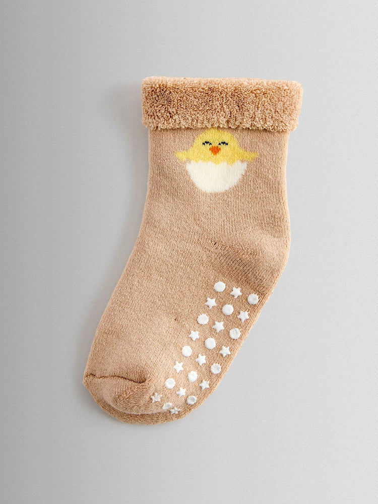 JoJo Maman Bébé Light Brown 3-Pack Baby Chick Sock