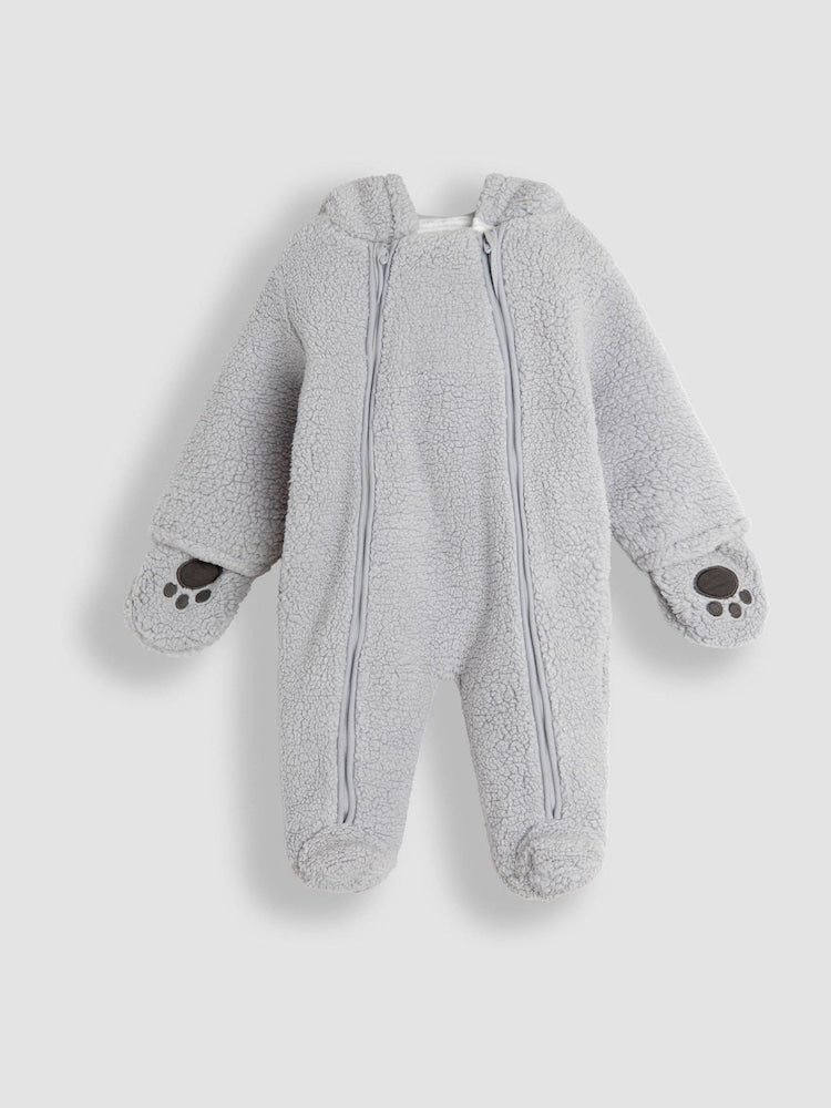 JoJo Maman Bébé Grey Koala Cosy Borg Character Pramsuit - Size Newborn - Grey Koala
