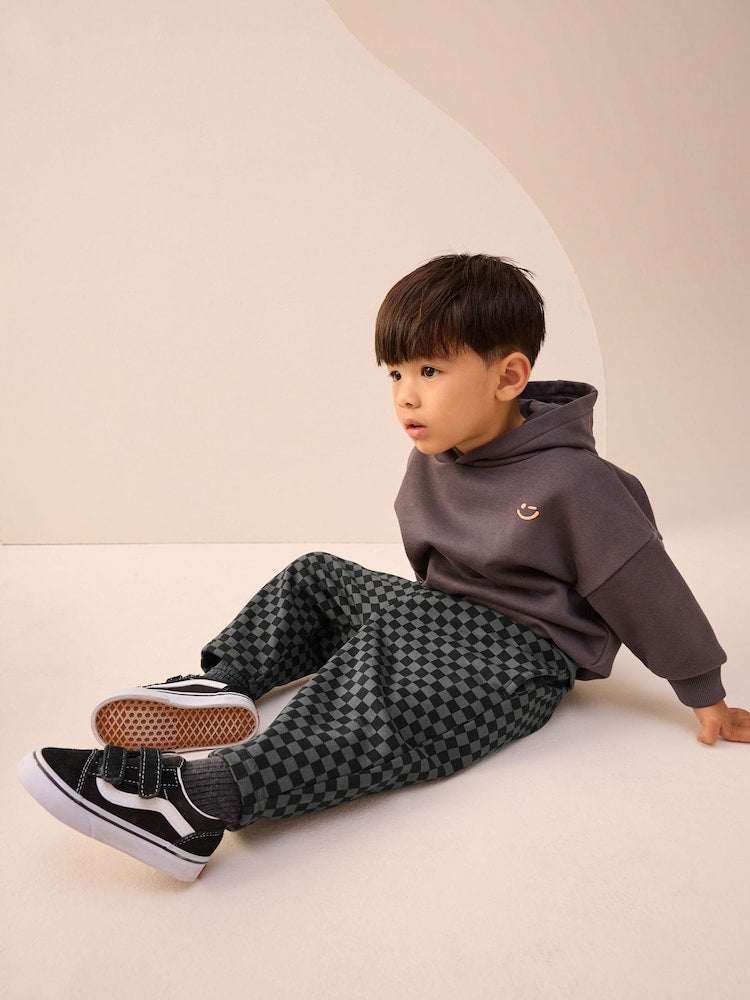 Mono Checkerboard Single Wide Leg Jersey Joggers (3mths-7yrs)