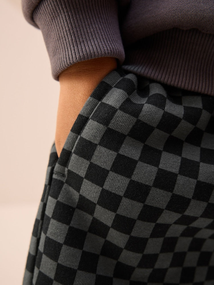Mono Checkerboard Single Wide Leg Jersey Joggers (3mths-7yrs)