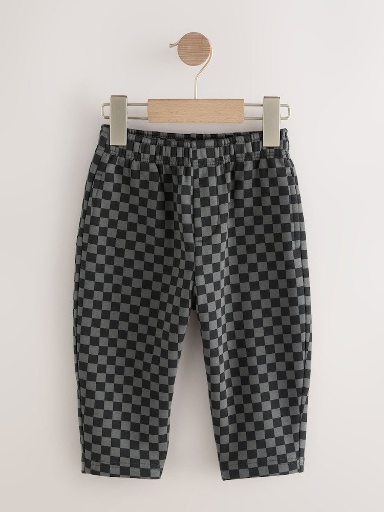 Mono Checkerboard Single Wide Leg Jersey Joggers (3mths-7yrs)