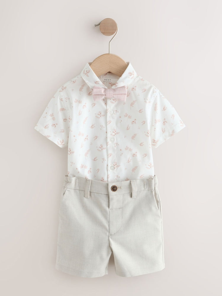 Pink Waistcoat, Shirt, Shorts & Tie Set (3mths-9yrs)