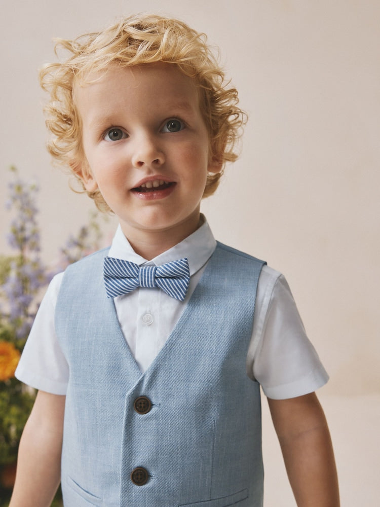 Blue Waistcoat, Shirt, Shorts & Tie Set (3mths-9yrs)